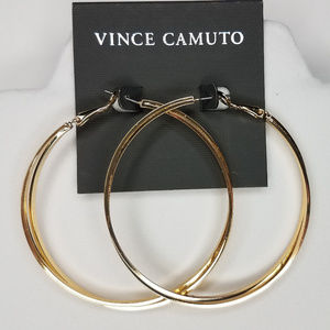 Vince Camuto Goldtone Twisted Circle Hoop Earrings